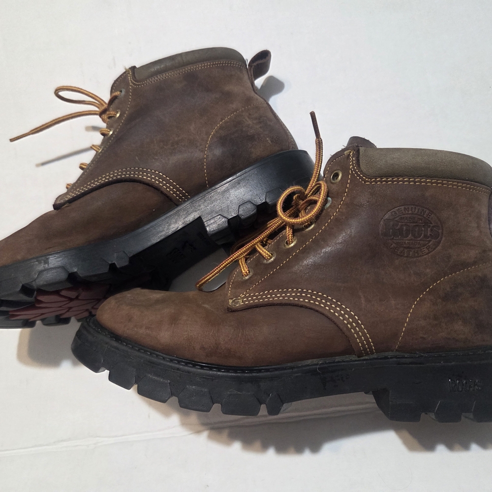 Roots Hiking Boots Vintage Tuff Work Boots Y2K Brown Mens Size 9